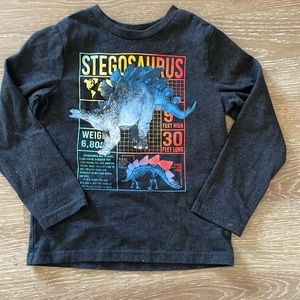 Stegosaurus Long sleeve tee dark gray, size 6 365 kids